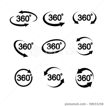 Set of 360 Degree View Vector Icons for Your... - Stock Illustration ...