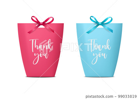Vector 3d Realistic Pink and Blue n Paper Gift Bag, Box for Birthday or Party with Silk Bow, Ribbon. Carry Bag for Present Icon Set Isolated on White Background. Christmas, Birthday Design Template Vector 3d Realistic Pink and Blue n Paper Gift Bag, Box for Birthday or Party with Silk Bow, Ribbon. Carry Bag for Present Icon Set Isolated on White Background. Christmas, Birthday Design Template 99033819