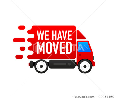 We Have Moved from one address to another address. New company office or shop location address. Template banner concept. Vector illustration. We Have Moved from one address to another address. New company office or shop location address. Template banner concept. Vector illustration. 99034360