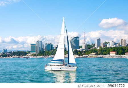 Coast of the resort town of Sochi, Krasnodar Territory. Russia 99034722