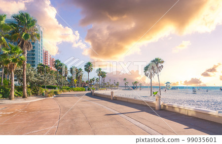 Clearwater beach with beautiful white sand in Florida USA Clearwater beach with beautiful white sand in Florida USA 99035601