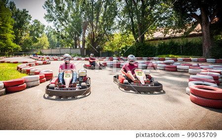 Go kart speed drive race sport contest 99035709