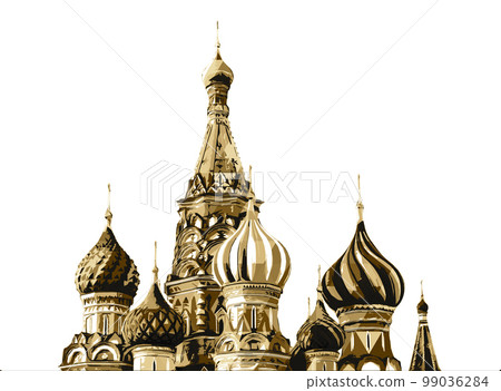 Digital design of Moscow. St. Basil Cathedral on white background Digital design of Moscow. St. Basil Cathedral on white background 99036284