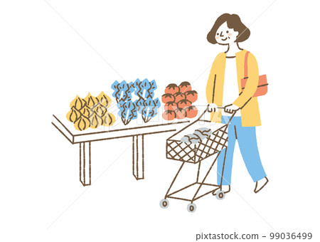 女人在超市買菜_color 女人在超市買菜_color 99036499