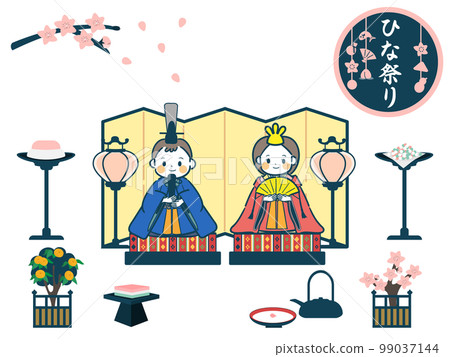 Illustration set of the Hina Matsuri Illustration set of the Hina Matsuri 99037144