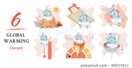 Climate change concept. Global warming metaphor. Temperature rising animal extinction. Environment Day Climate change concept. Global warming metaphor. Temperature rising animal extinction. Environment Day 99037651