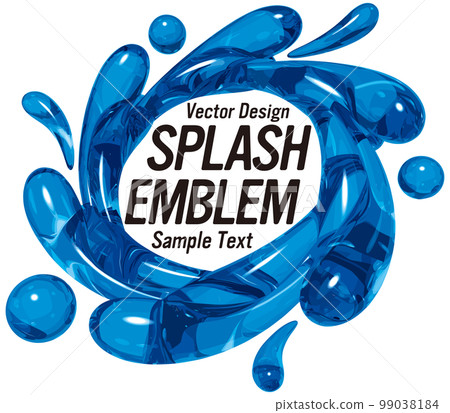 Realistic water splash emblem sample letters vector illustration 99038184
