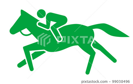 Horse riding horse racing pictogram 99038496