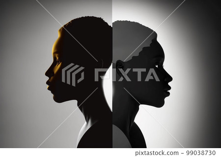 Discrimination. Fight Racism black lives matter for protest, rally, or awareness campaign against racial discrimination of dark skin color. Fight for equal rights of black people. High quality 3d 99038730