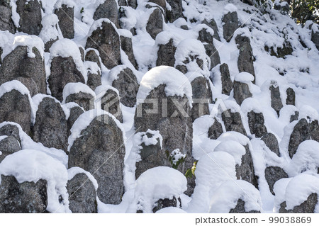 Kiyomizu-dera temple grounds, 1,000 stone Buddhas in the snow (Higashiyama Ward, Kyoto City) 99038869