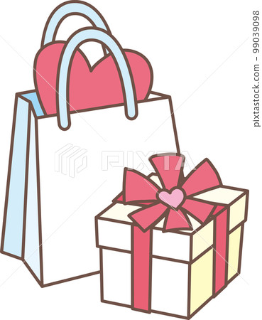Accumulation image icon_Paper bag with heart and gift Accumulation image icon_Paper bag with heart and gift 99039098
