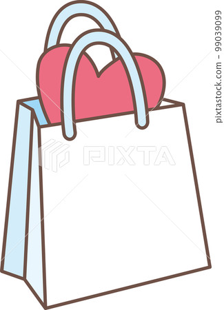 Accumulation image icon_Paper bag with heart Accumulation image icon_Paper bag with heart 99039099