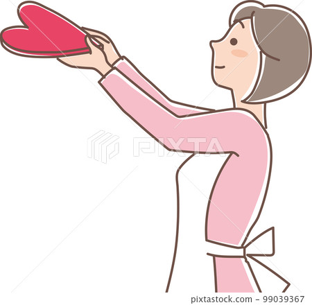 Accumulation _ accumulation of hearts _ mother with heart _ upper body 99039367