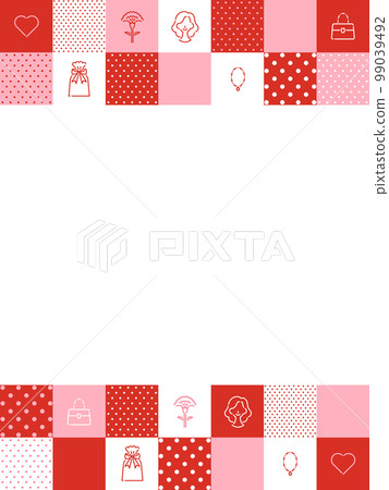 For Mother's Day icon x grid pattern frame/white background (vertical orientation) For Mother's Day icon x grid pattern frame/white background (vertical orientation) 99039492