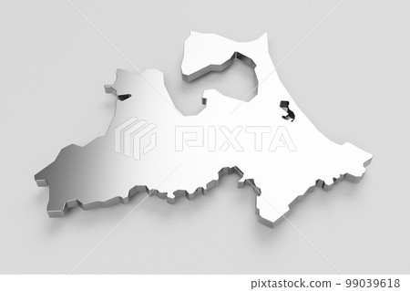 Three-dimensional bird view blank map Used for presentation materials, etc. Aomori Prefecture Three-dimensional bird view blank map Used for presentation materials, etc. Aomori Prefecture 99039618