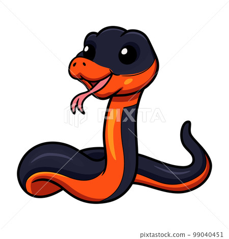 Cute ring necked snake cartoon 99040451