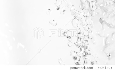 3D illustration of transparent and clean water splashes. rippling water surface. 99041293