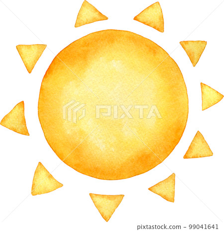 可愛的太陽水彩插圖 可愛的太陽水彩插圖 99041641