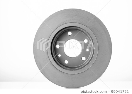 close-up brake discs on a white background, spare parts  99041731