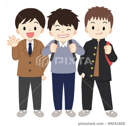 穿制服的學生孩子男孩沒有線 穿制服的學生孩子男孩沒有線 99042808