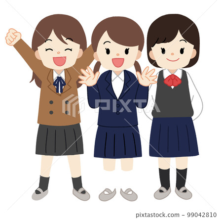 Student children in uniform Girls No line Student children in uniform Girls No line 99042810