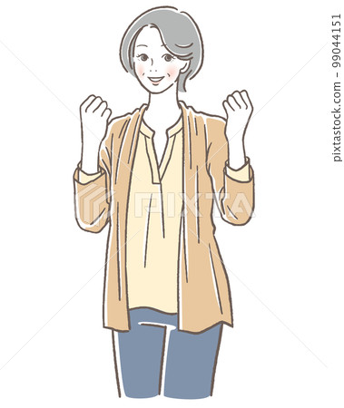 做膽量姿勢的資深婦女 99044151