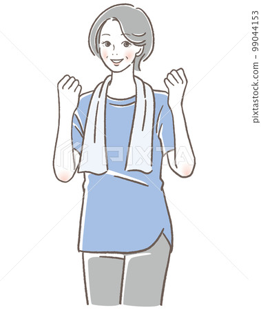 做膽量姿勢的資深婦女 99044153