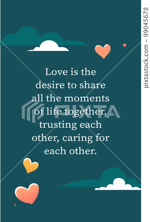Illustration of cartoon Text greeting. Love, love story, relationship. Vector design concept for Valentines Day 99045678