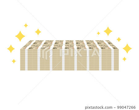 Illustration of stacked wads of banknotes 99047266
