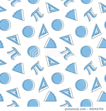 Pi Day Seamless Pattern Design with Mathematical Constants or Baked Pie in Template Hand Drawn Cartoon Flat Illustration 99048704