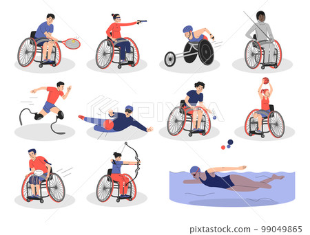 Paralympic sport games. Collection of disabled characters 99049865