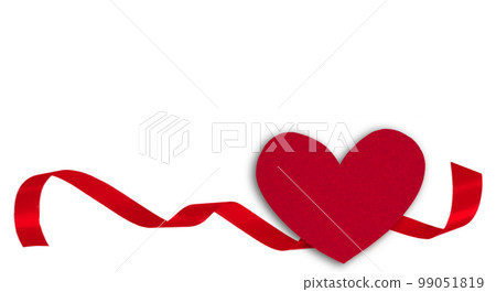 Red paper heart isolated on transparent background