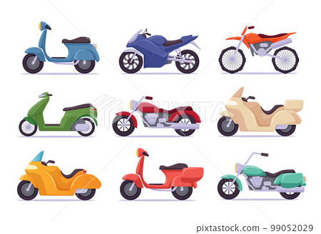 Motorcycle and scooter isolated vector illustration 99052029