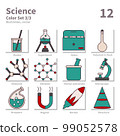 Science icons set, Color, vector and illustration set 3 99052578