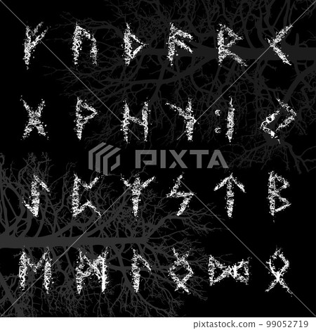 Runic tree branches white letters Runic tree branches white letters 99052719