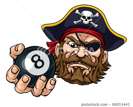 Pirate Angry Pool 8 Ball Billiards Mascot Cartoon 99053441