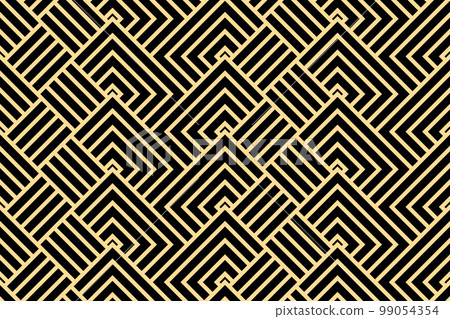 Abstract geometric pattern. A seamless vector background. Gold and black ornament. Graphic modern pattern. Simple lattice graphic design 99054354