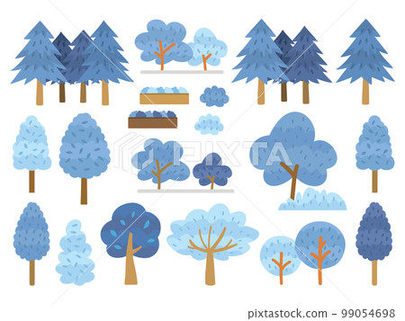 Cold-colored trees, trees of various shapes, winter Cold-colored trees, trees of various shapes, winter 99054698