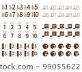 1 to 10 numbers indicating points - color4_brown 99055622