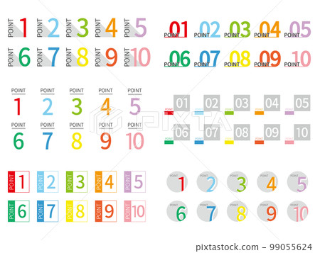 1 to 10 numbers indicating points - color2_colorful2 99055624
