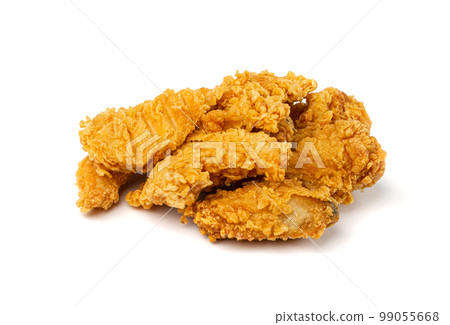 Chicken Strips Isolated, Breaded Nuggets, Crispy Fry Chicken Meat, American Deep Fried Crunchy Fillet Pieces Chicken Strips Isolated, Breaded Nuggets, Crispy Fry Chicken Meat, American Deep Fried Crunchy Fillet Pieces 99055668
