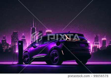 EV charging station for electric car in concept green energy Created with Generative AI technology. EV charging station for electric car in concept green energy Created with Generative AI technology. 99056578