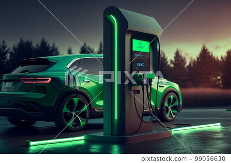 EV charging station for electric car in concept green energy Created with Generative AI technology. EV charging station for electric car in concept green energy Created with Generative AI technology. 99056630