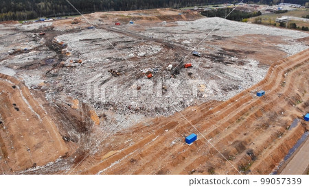 A large landfill near the city of Minsk. View from the drone. 99057339