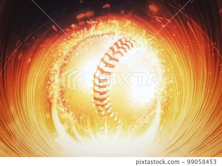3d rendering baseball ball background with composite explosion and fire effect 3d rendering baseball ball background with composite explosion and fire effect 99058453