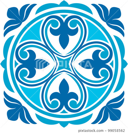 Moroccan and azulejo tile pattern, Spanish retro old tiles mosaic in navy blue design. Vector majolica, talavera, damask ornament. Portuguese wallpaper Moroccan and azulejo tile pattern, Spanish retro old tiles mosaic in navy blue design. Vector majolica, talavera, damask ornament. Portuguese wallpaper 99058562