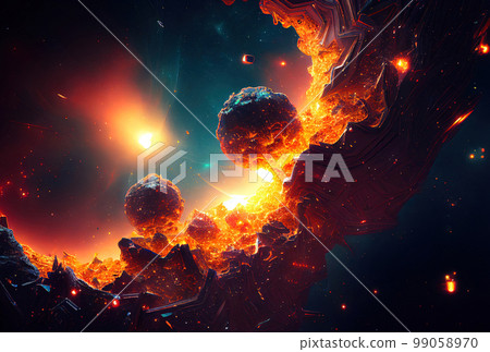 gem of extraterrestrial origin in space, natural resource from another planet in outer space gem of extraterrestrial origin in space, natural resource from another planet in outer space 99058970