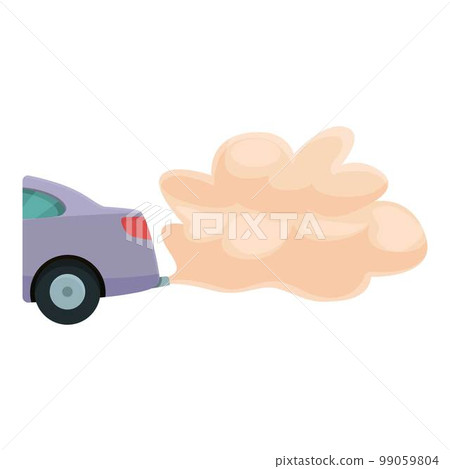 Car smoke greenhouse icon cartoon vector. Gas exhaust. Fuel smog 99059804