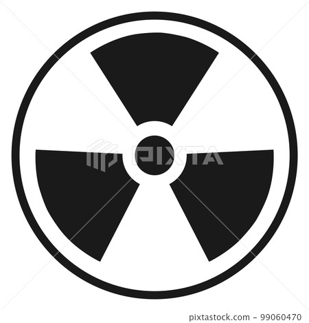 Nuclear hazard black symbol. Radioactive danger icon 99060470