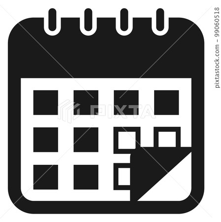 Calendar icon. Date black symbol. Plan sign 99060518